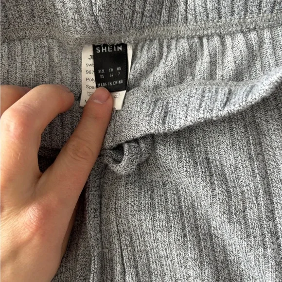SHEIN Light Gray Ribbed Knit Set - Picture 2 of 3